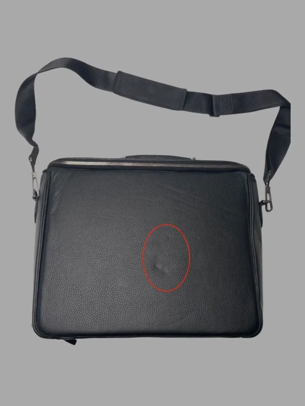 ZEGNA Black Pebble Grain Leather Briefcase Business Laptop Bag Made in Italy